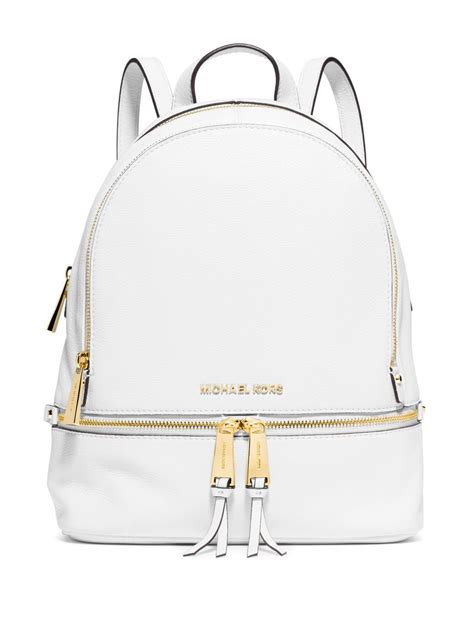 optic white michael kors rheas slim backpack|michael kors rhea bag.